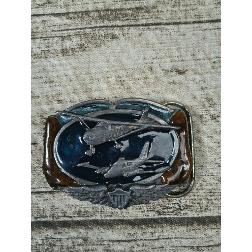 Siskiyou Buckle Co Vintage 80s Color Aircraft Buckle